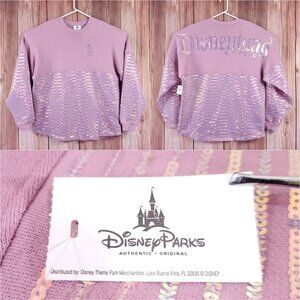 Disney Parks Disneyland Resort Spirit Jersey Size Large Sequins Iridescent Pink